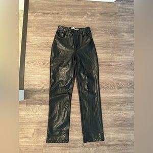 Abercrombie Curve Love: 90s Straight Ultra High Rise Leather Pants.
